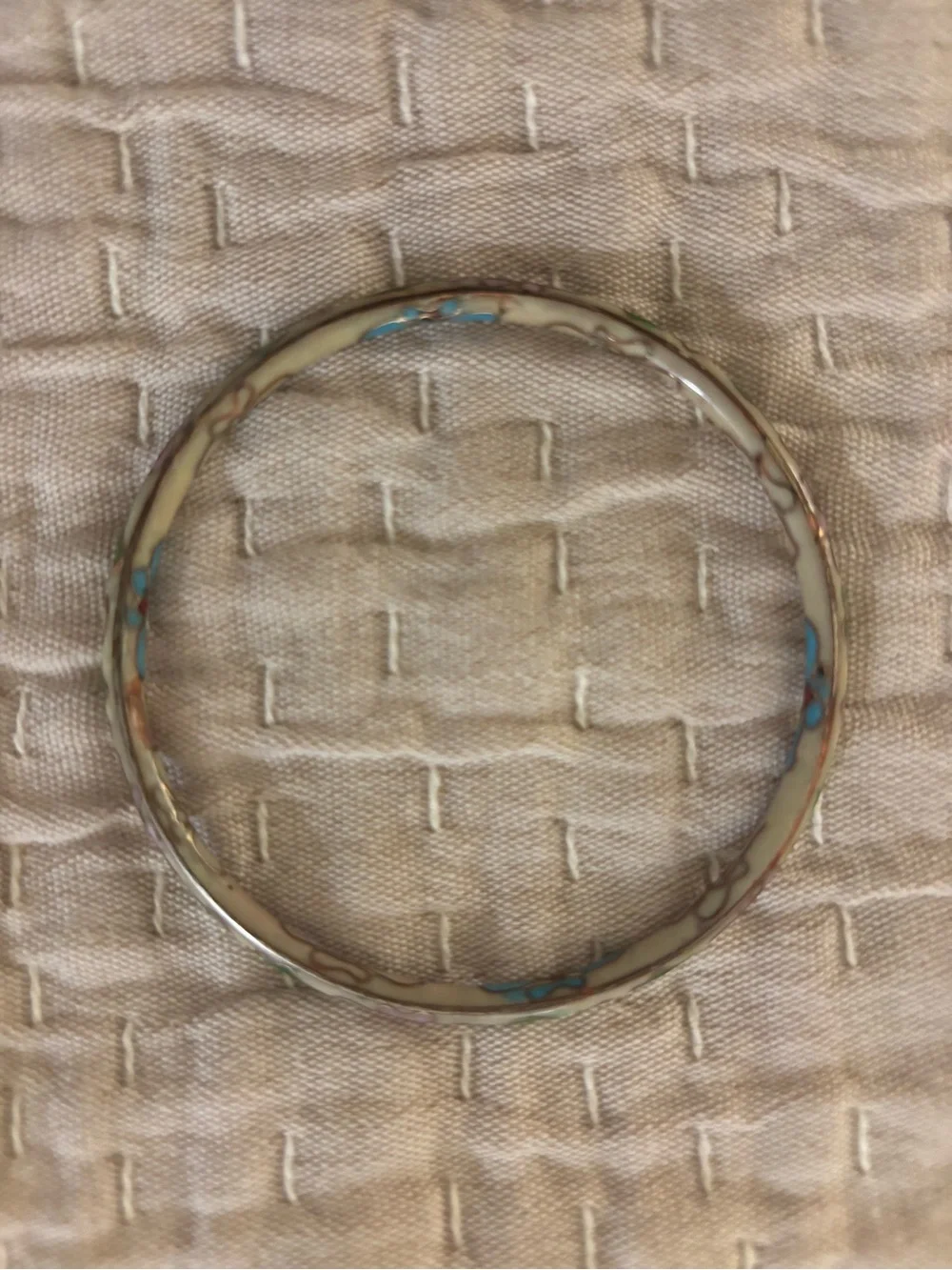 6 Vintage Chinese Cloisonné Enamel Floral Bangle Bracelets